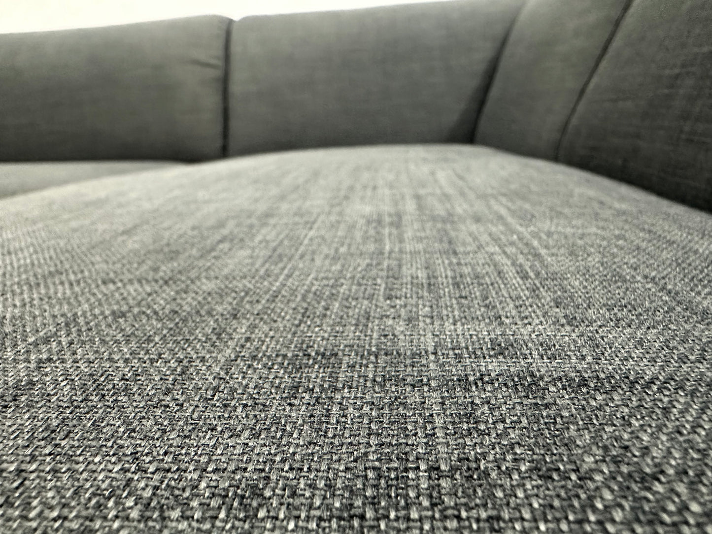 Antraciet Hoekbank ~ Vaste Kussens