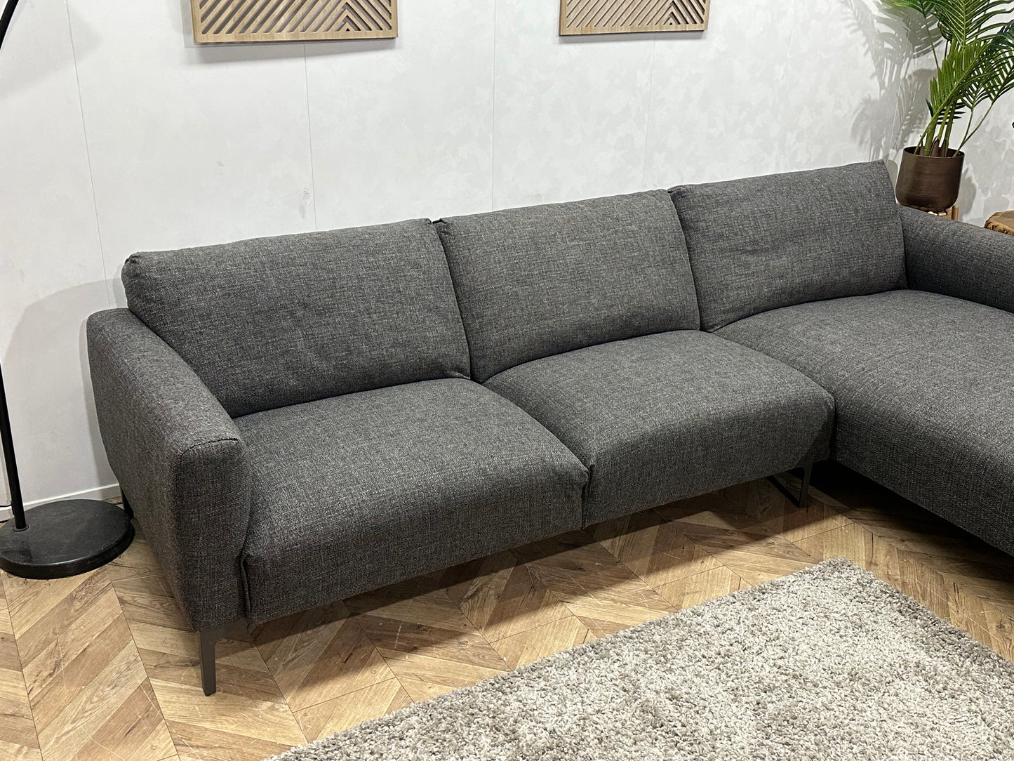 Bert Plantagie Antraciet Design Hoekbank ~ Vaste Kussens