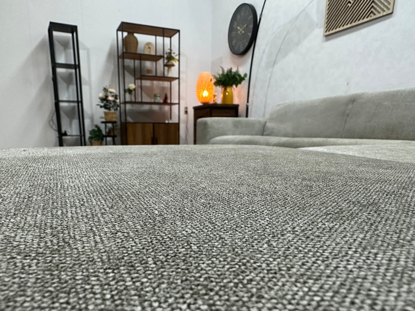 Dyyk Licht Grijze Suède Stoffen Hoekbank