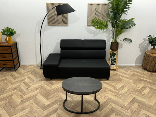!Showroommodel! Zwart Suede Stoffen Designbank