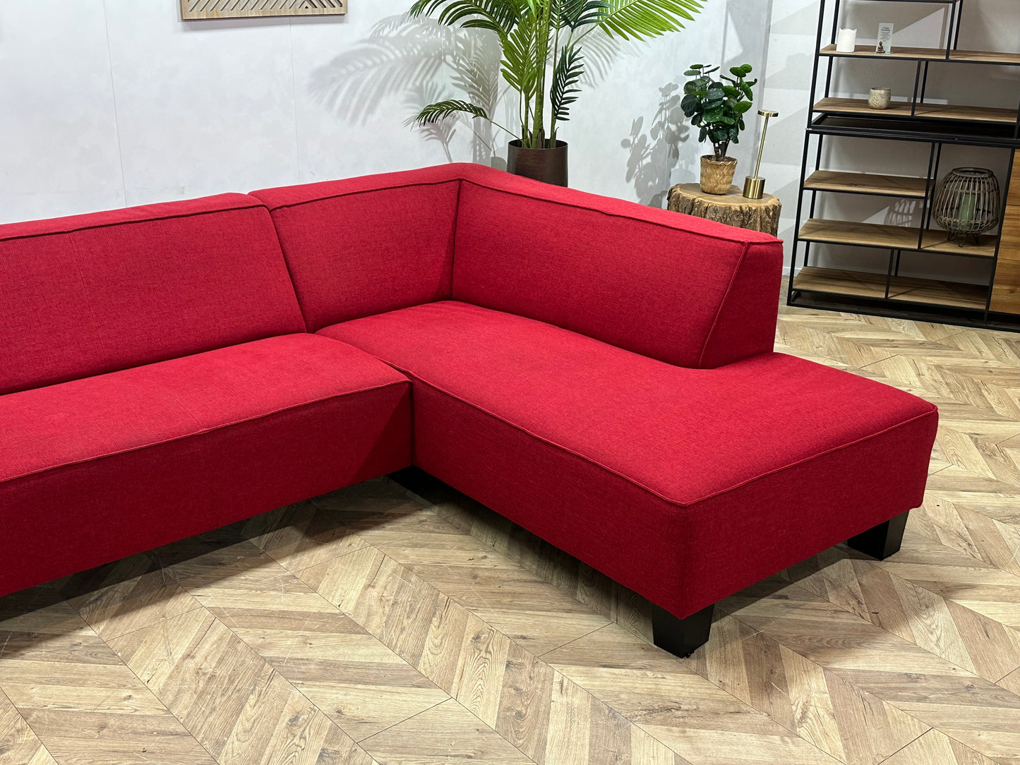 Rode Hoekbank ~ Vaste Kussens