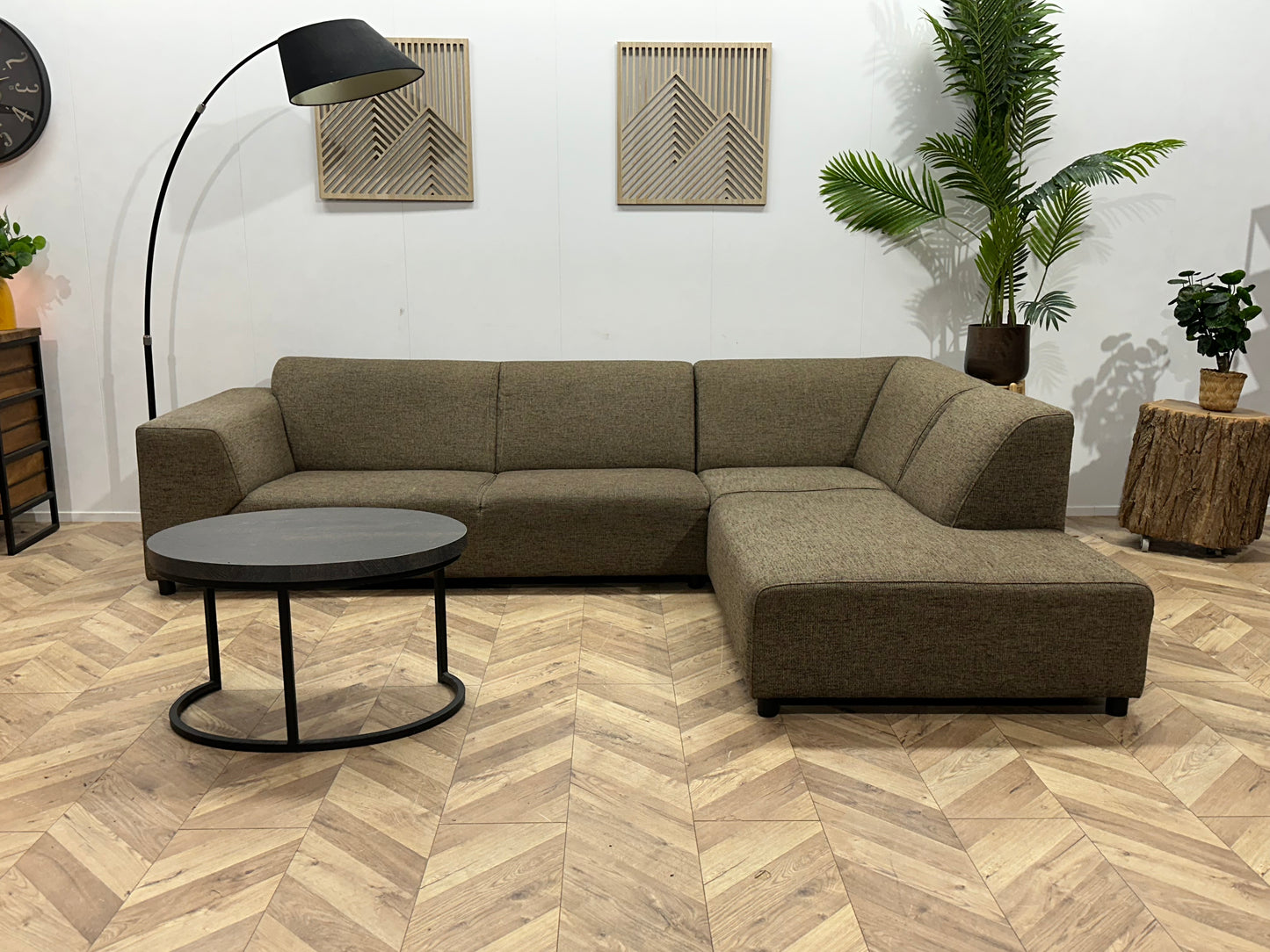 Bruine Hoekbank ~ Vaste Kussens