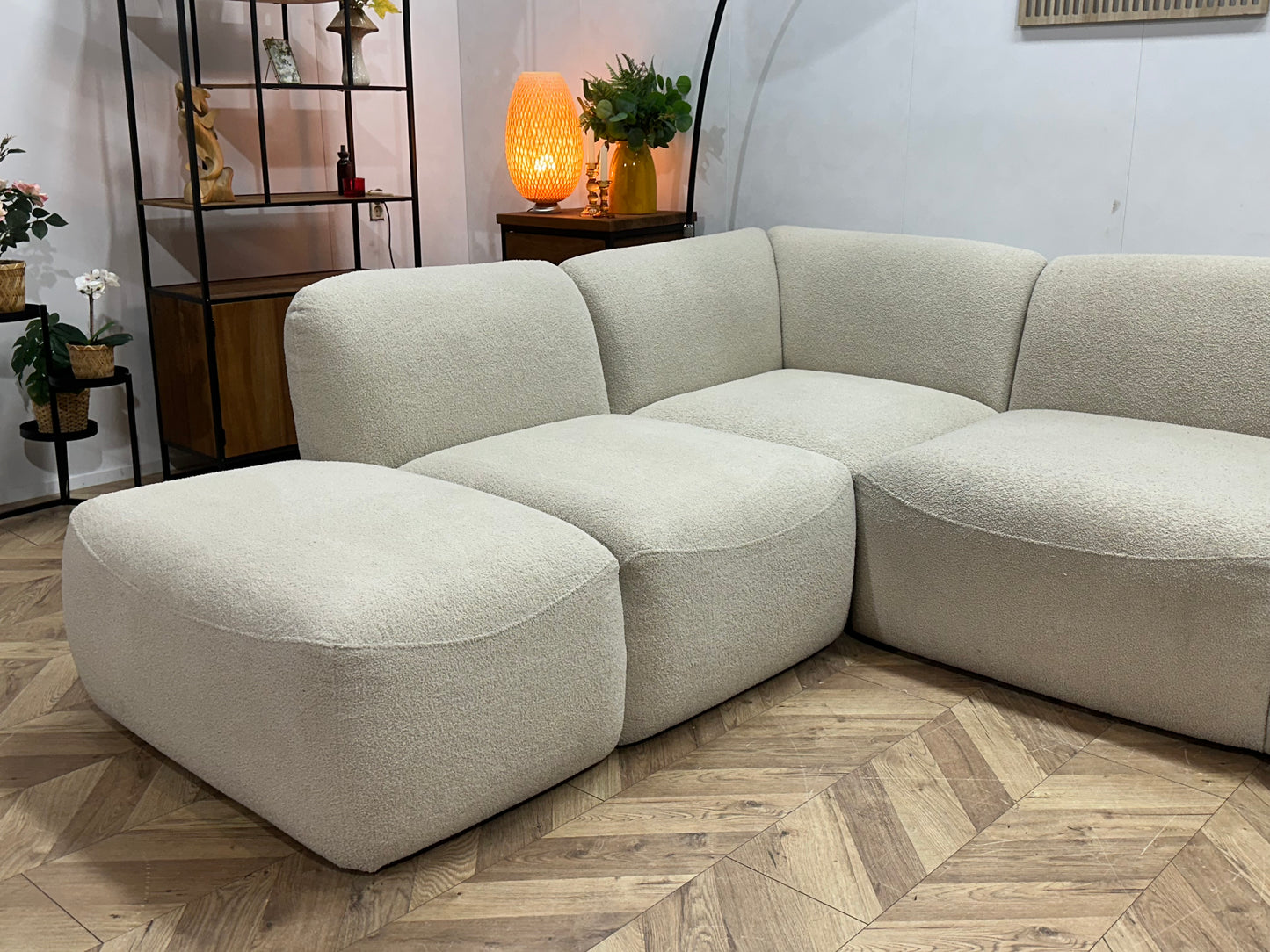 Witte/Crème Blouce Stoffen U Bank ~ Vaste Kussens