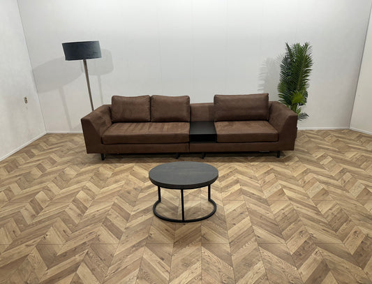 Bruine Suède Lederen Design 3-Zits Bank ~ Nieuwstaat