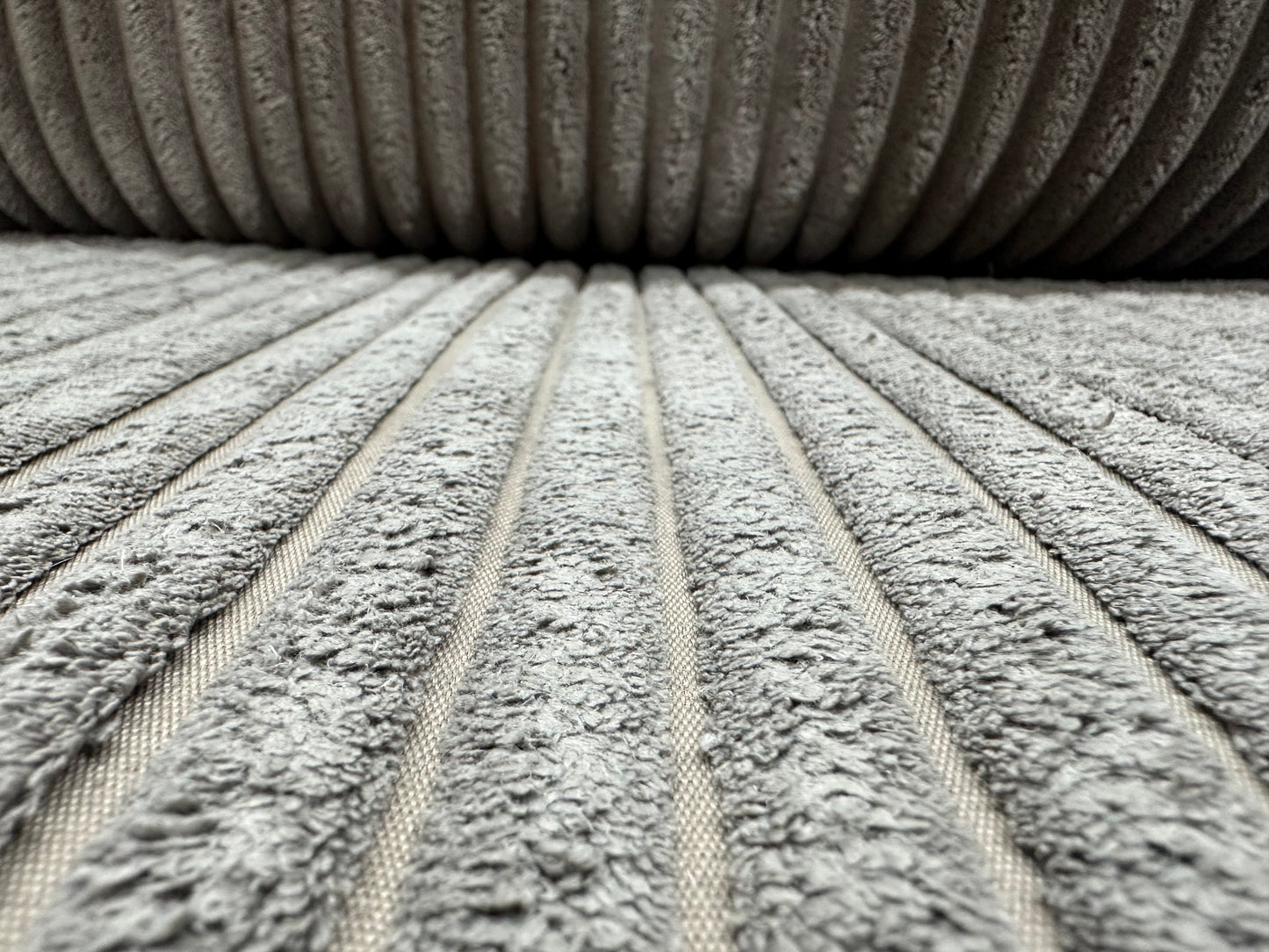 Licht Bruine Ribstof Hoekbank ~ Losse Kussens Met Afneembare Hoezen