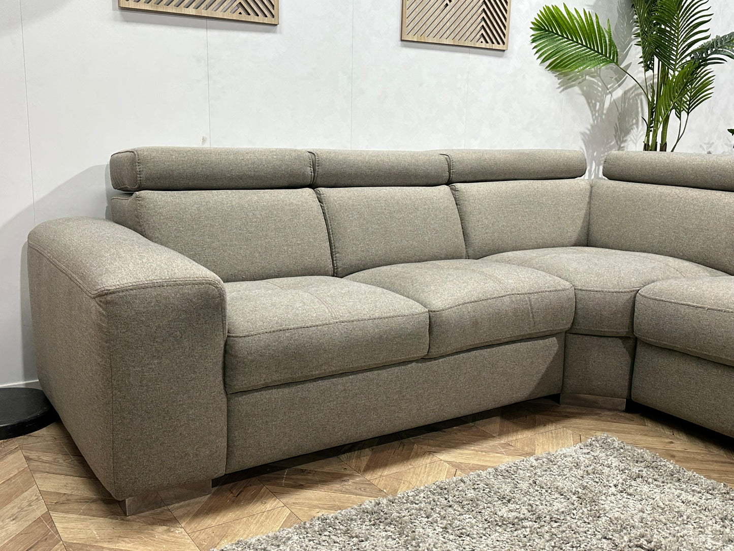 Licht Grijze Hoekbank ~ Verstelbare Hoofdsteunen