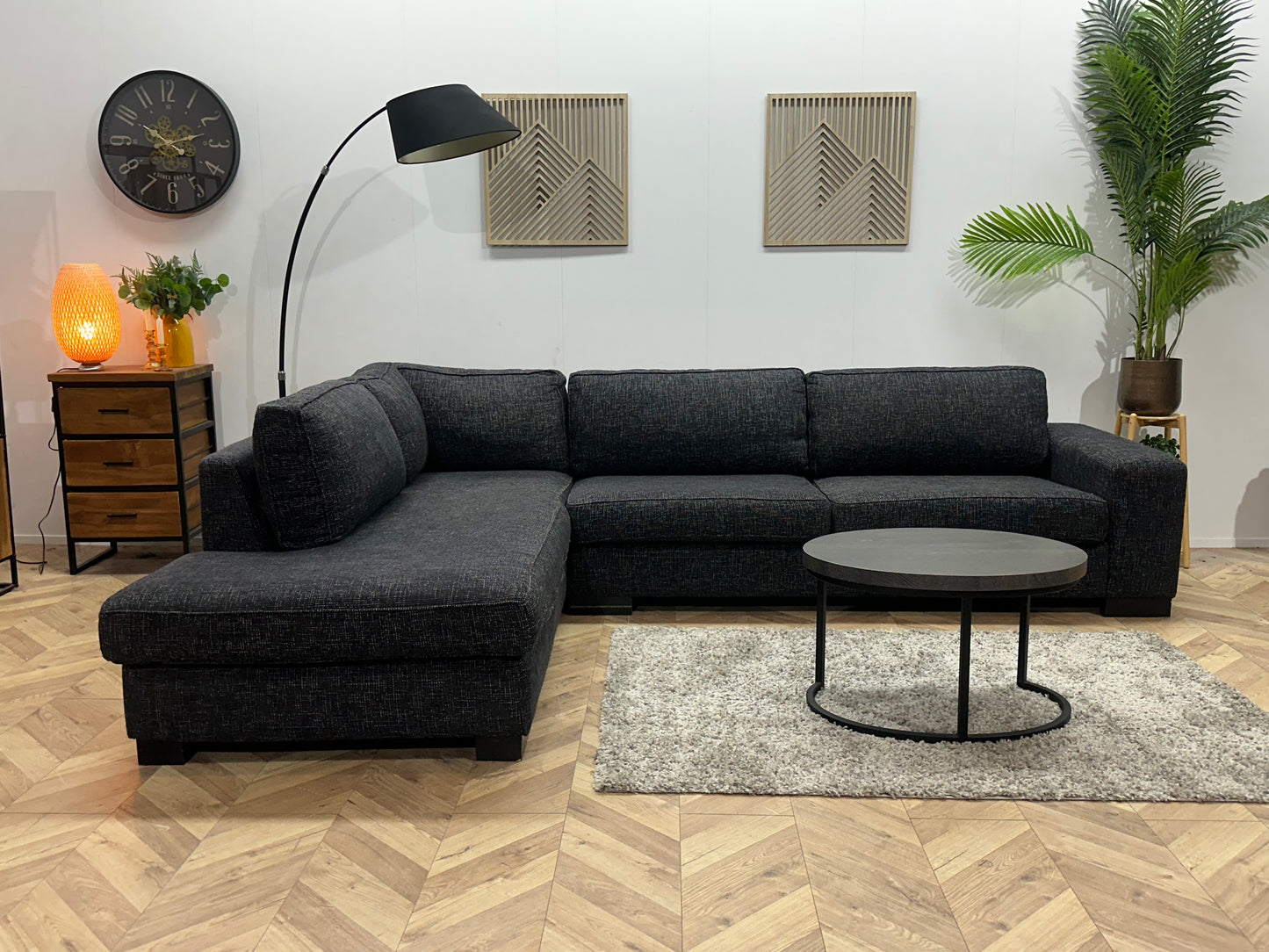 Antraciet Hoekbank ~ Losse Kussens Met Afneembare Hoezen