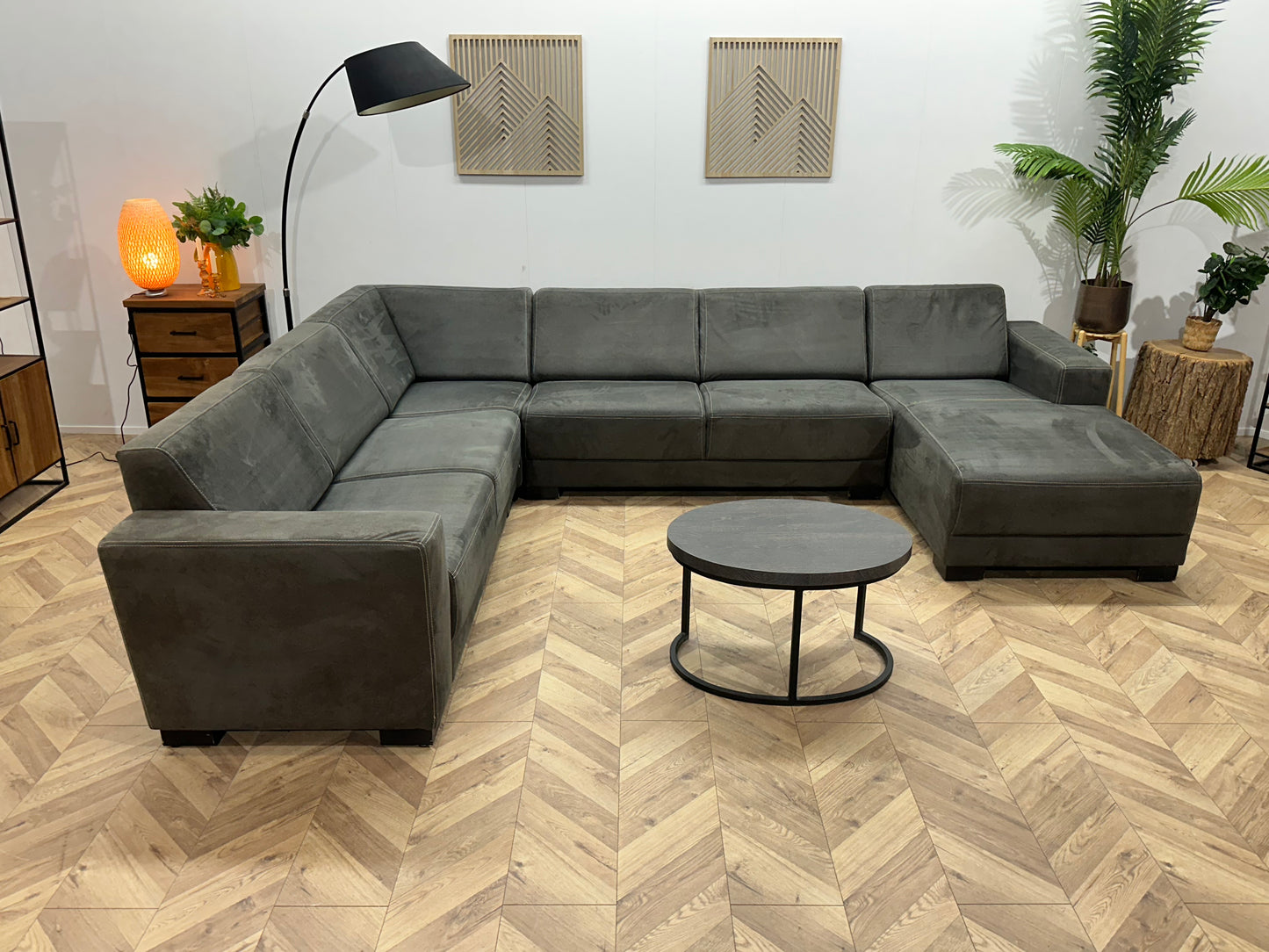 Antraciet Suède Stoffen U Bank ~ Vaste Kussens