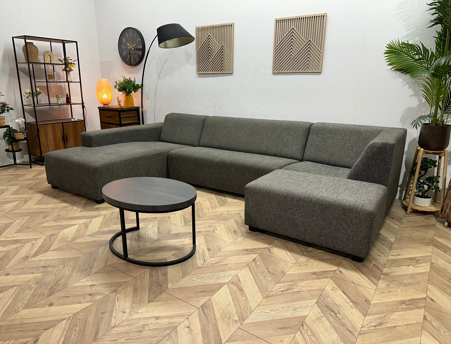 Grijze U Bank ~ Vaste Kussens