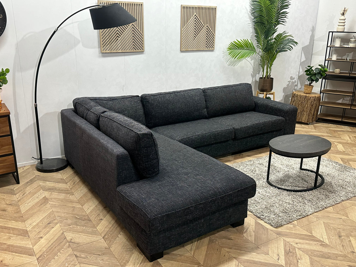 Antraciet Hoekbank ~ Losse Kussens Met Afneembare Hoezen