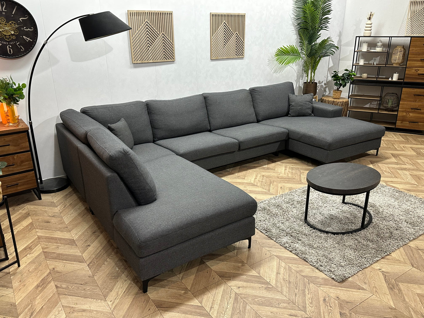 Antraciet U Bank ~ Losse Kussens Met Afneembare Hoezen