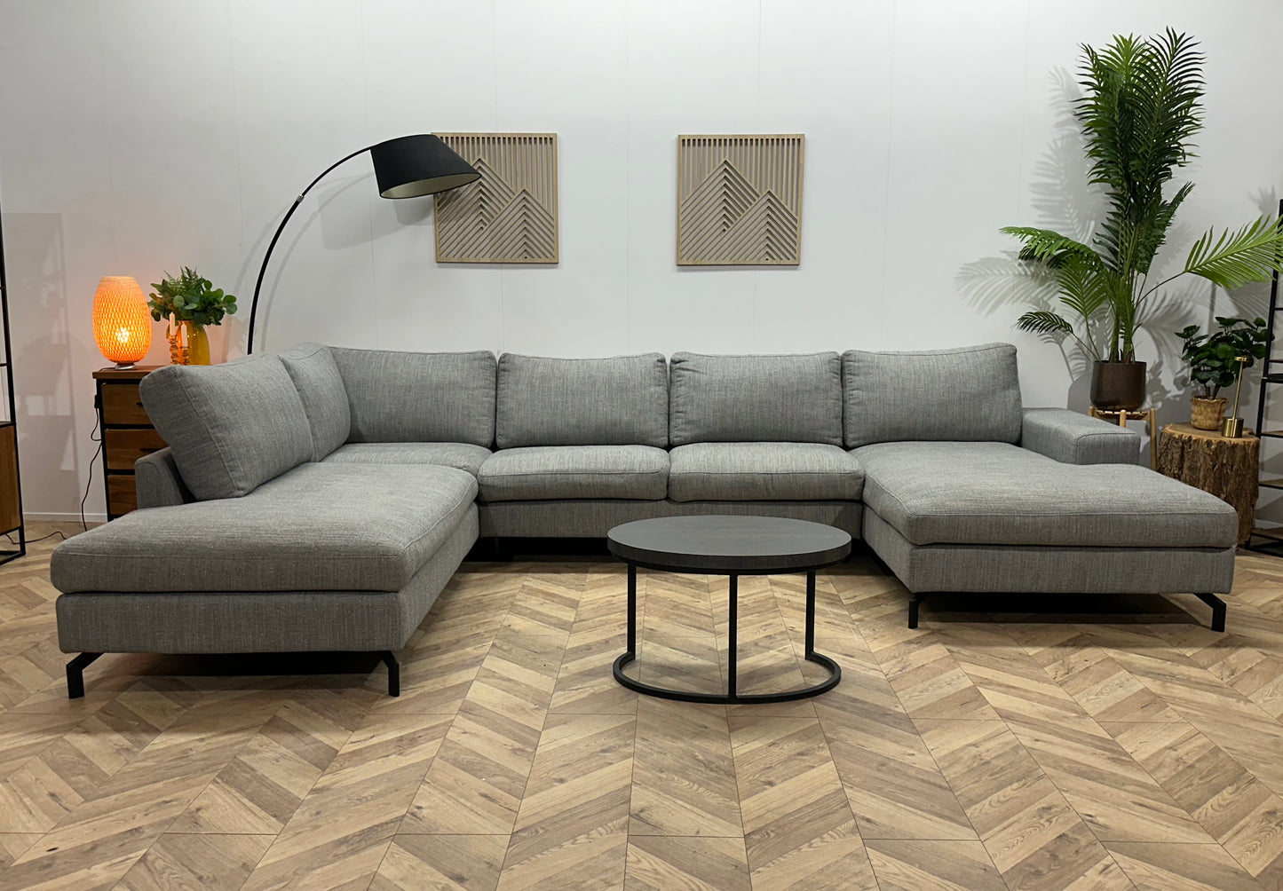 Montèl Licht Grijze U Bank ~ Losse Kussens Met Afneembare Hoezen