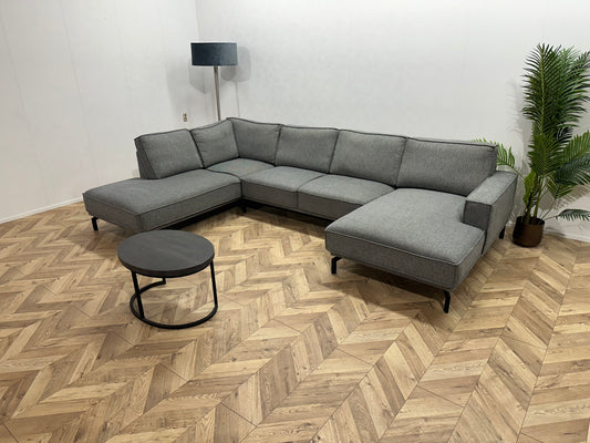 Grijze U Bank ~ Losse Rugkussens Met Afneembare Hoezen