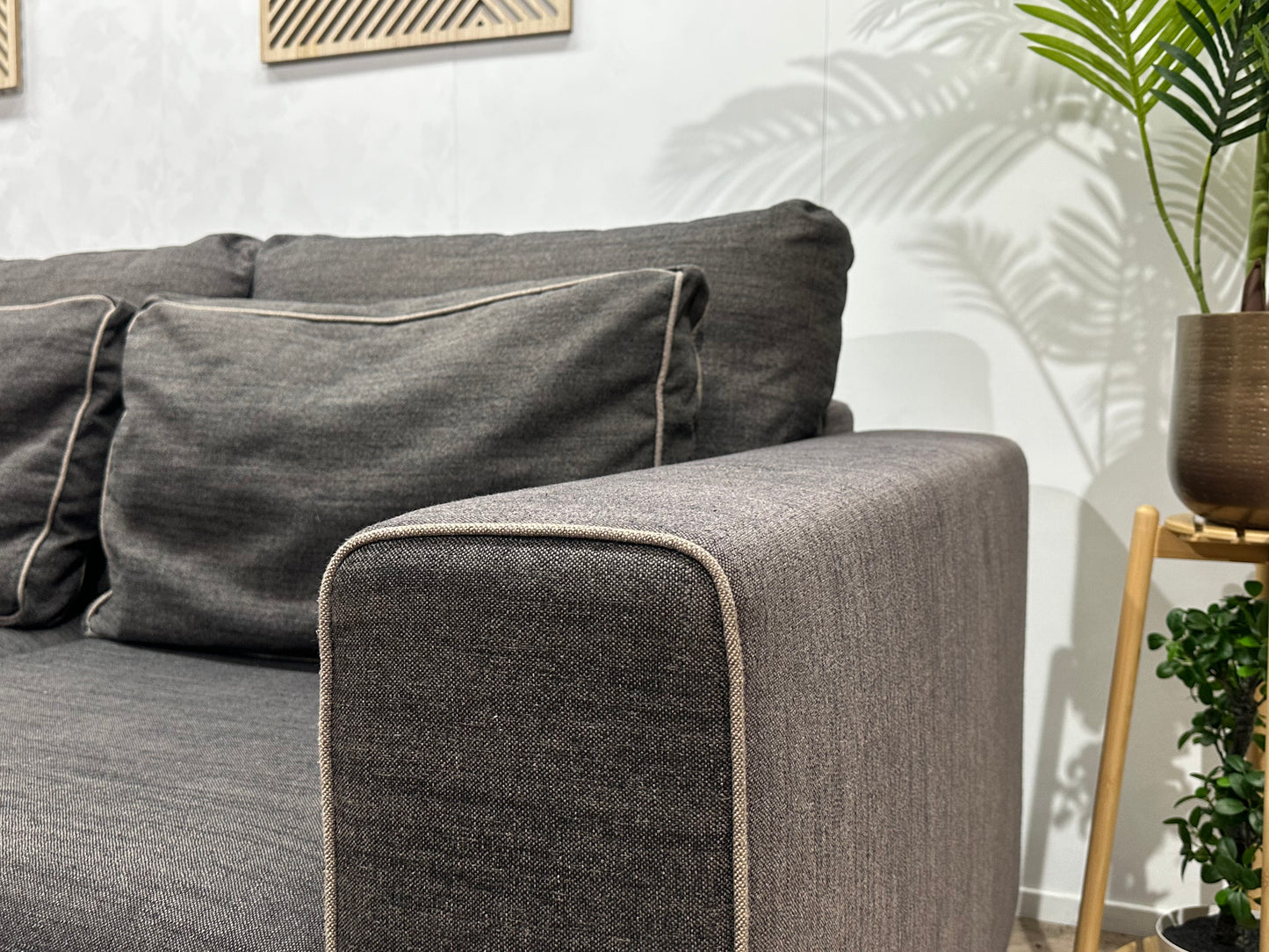 Villa One Grijze 3-Zits Bank ~ Losse Kussens Met Afneembare Hoezen