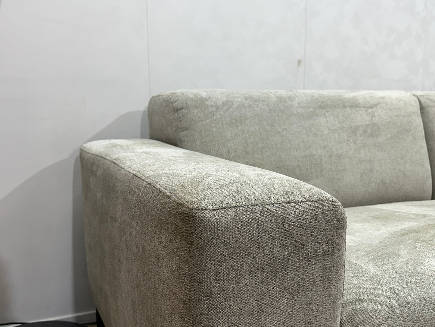 Dyyk Licht Grijze Suède Stoffen Hoekbank