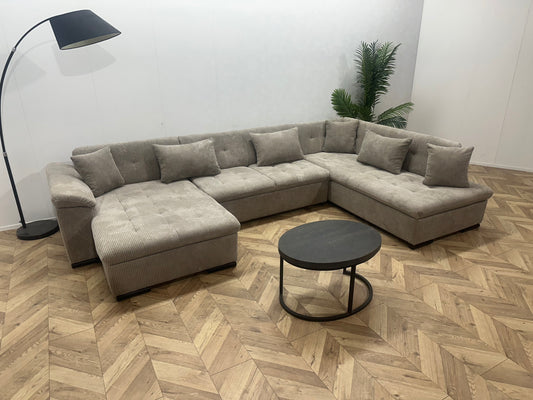 !Showroommodel! Beige Ribstof U Bank