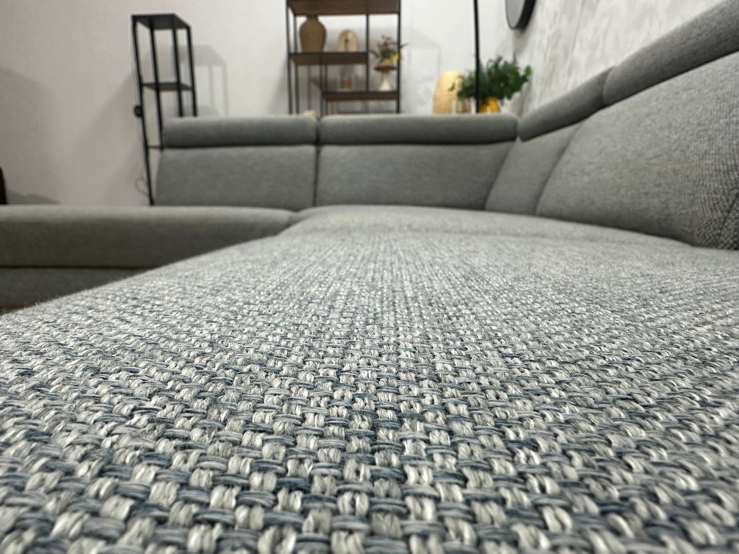 Montèl Licht Grijze Hoekbank ~ Verstelbare Arm/Hoofdsteunen