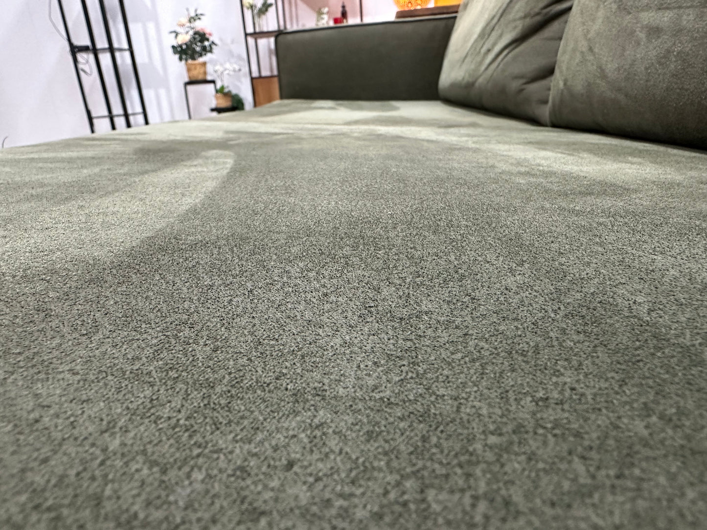 Woood Groene Suède Stoffen 2.5-Zits Bank ~ Losse Kussens Met Afneembare Hoezen