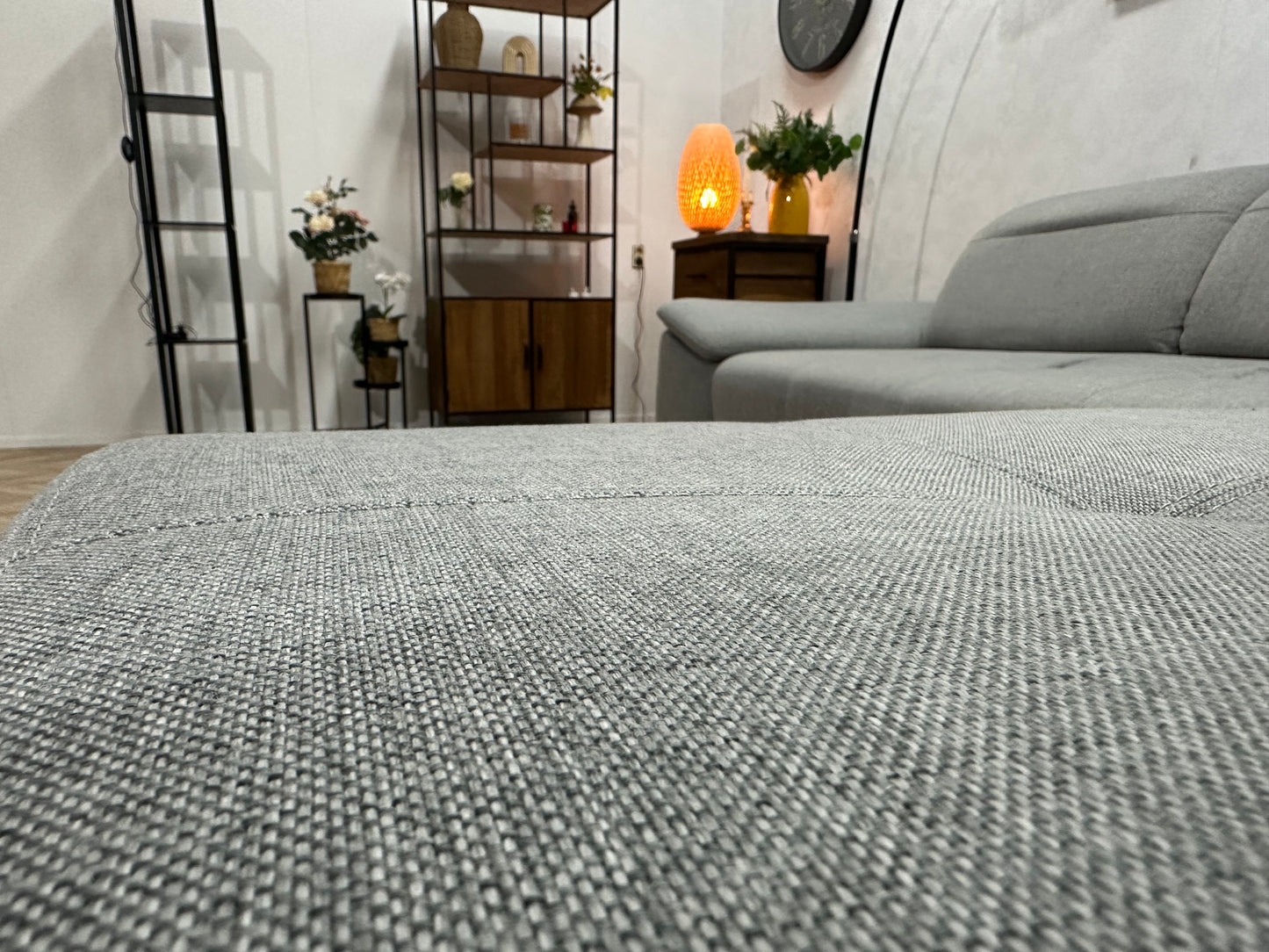 Licht Grijze Hoekbank ~ Verstelbare Hoofdsteunen