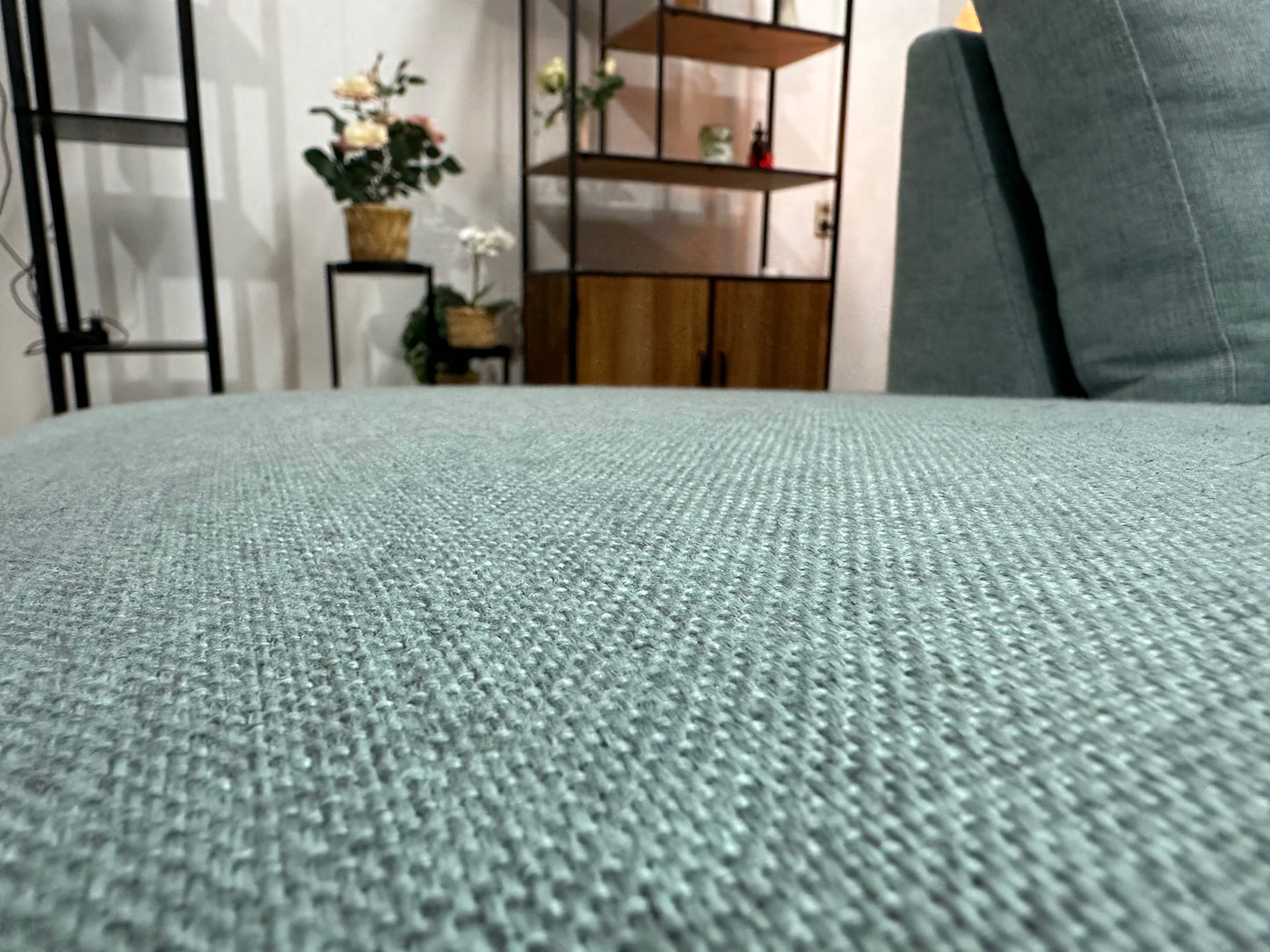 Licht Blauwe Hoekbank ~ Losse Kussens Met Afneembare Hoezen