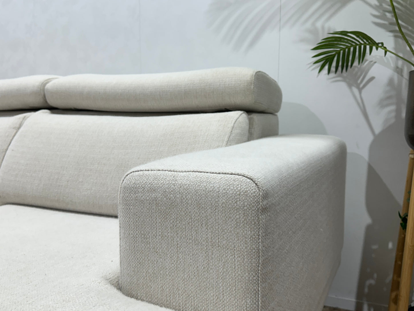 Goossens Crème Hoekbank ~ Verstelbare Hoofdsteunen