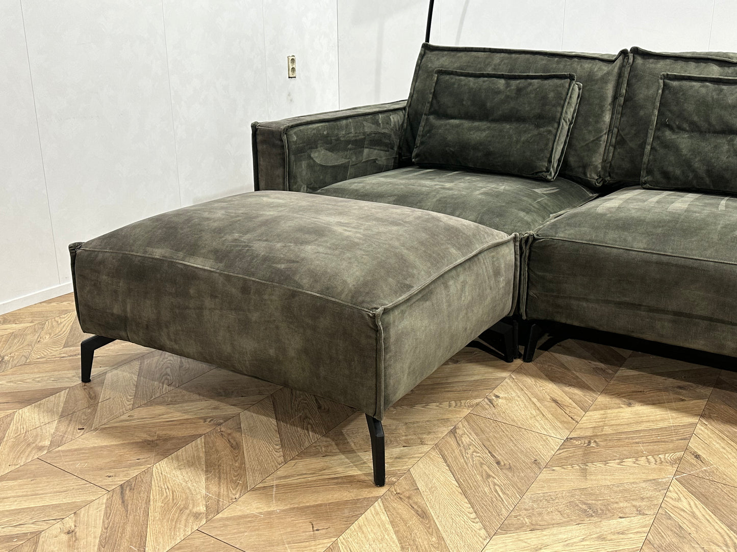 Room108 Groene Velvet U Bank ~ Losse Kussens Met Afneembare Hoezen