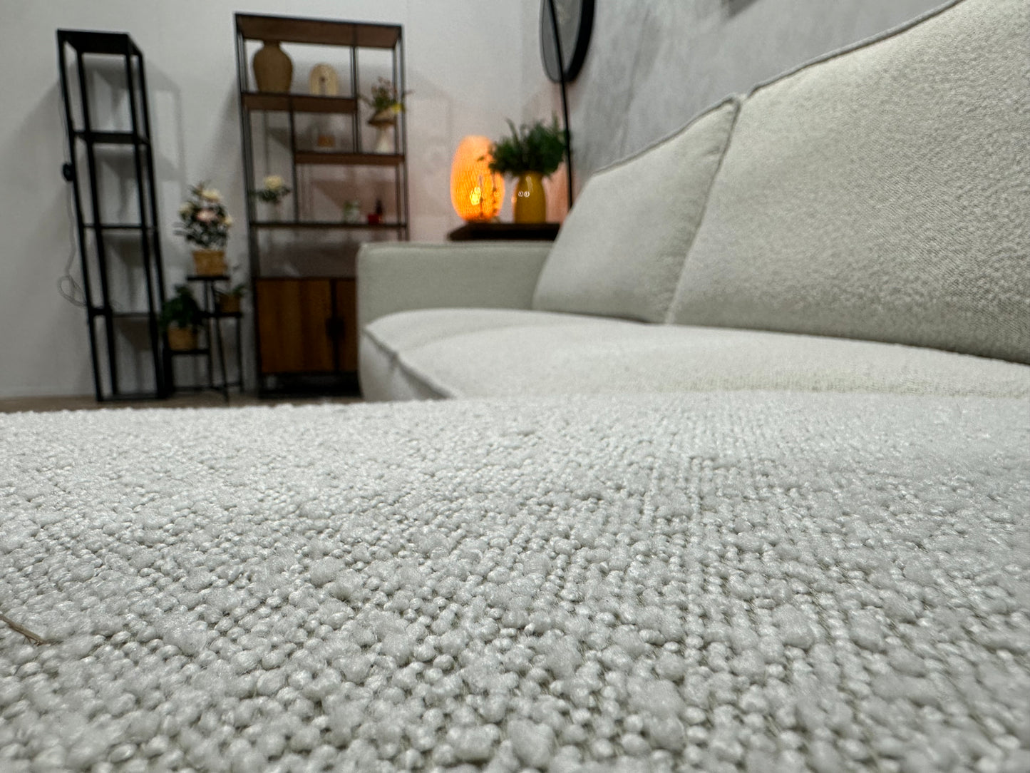 !Showroommodel! Witte Bouclé Hoekbank