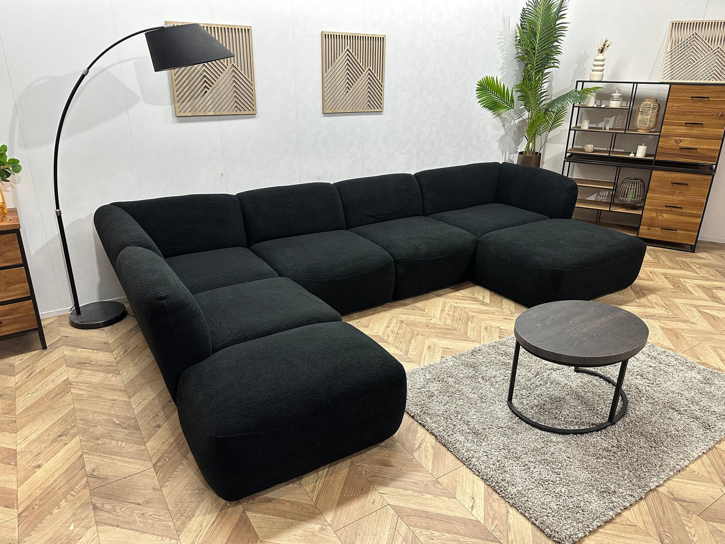 Zwarte Bouclé U Bank