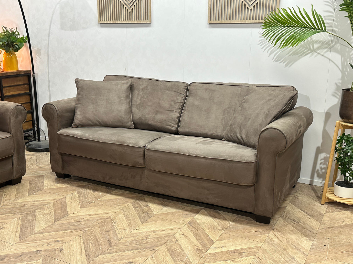 Licht Bruine Velvet Banken Set ~ Nieuwstaat