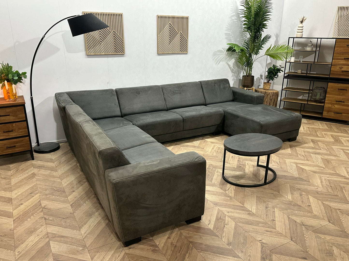 Antraciet Suède Stoffen U Bank ~ Vaste Kussens