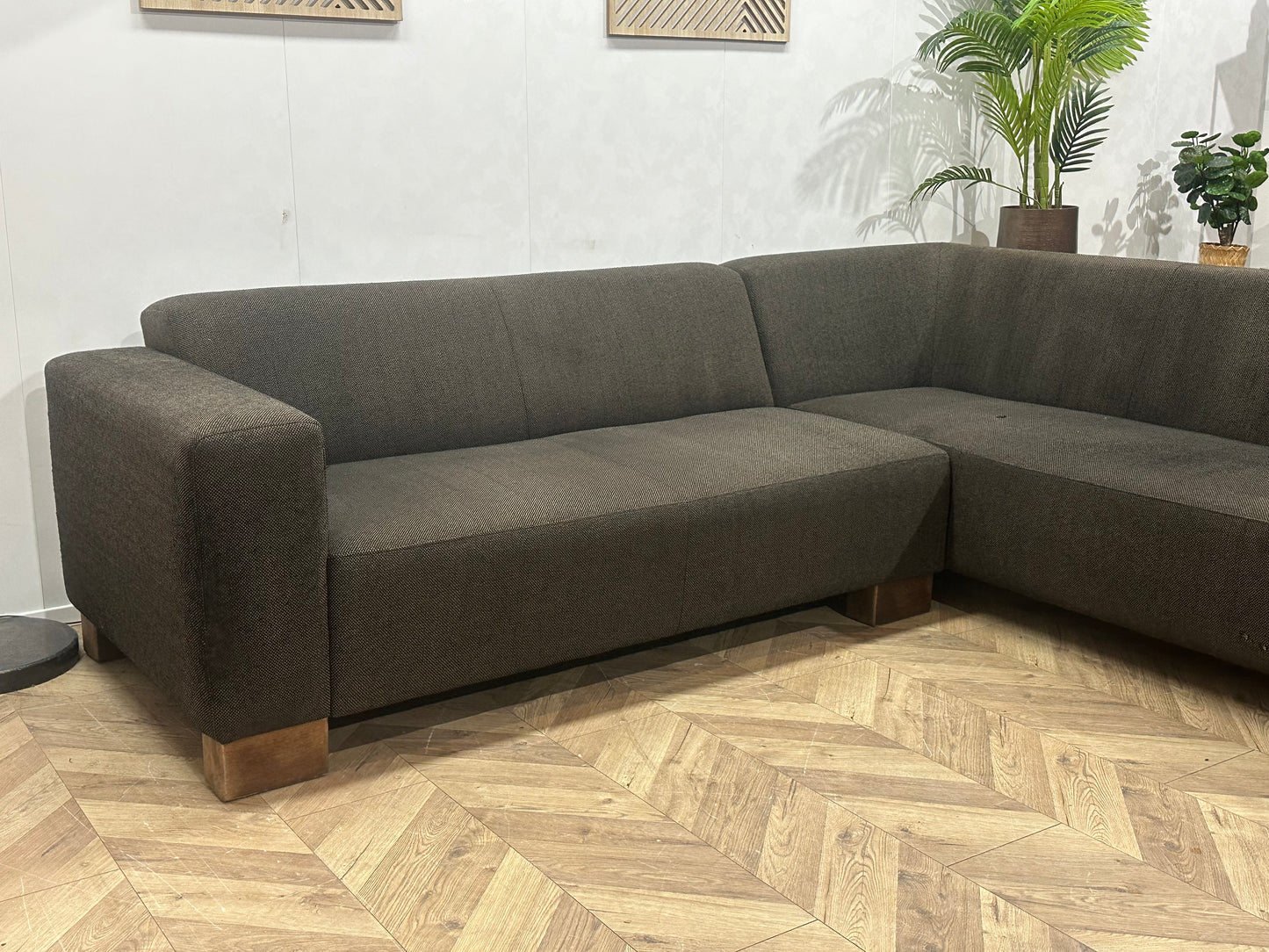 N-Joy Antraciet Hoekbank ~ Vaste Kussens