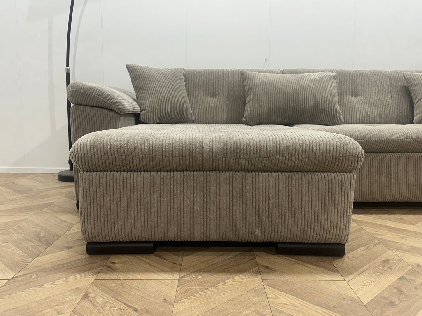 !Showroommodel! Beige Ribstof U Bank