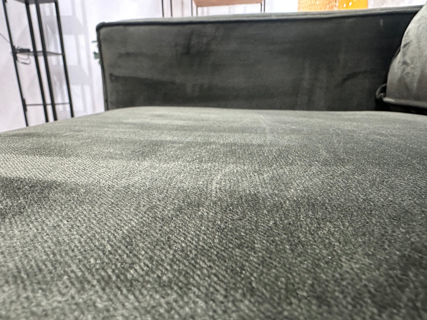 Donker Groene Velvet 2.5-Zits Bank ~ Losse Kussens Met Afneembare Hoezen