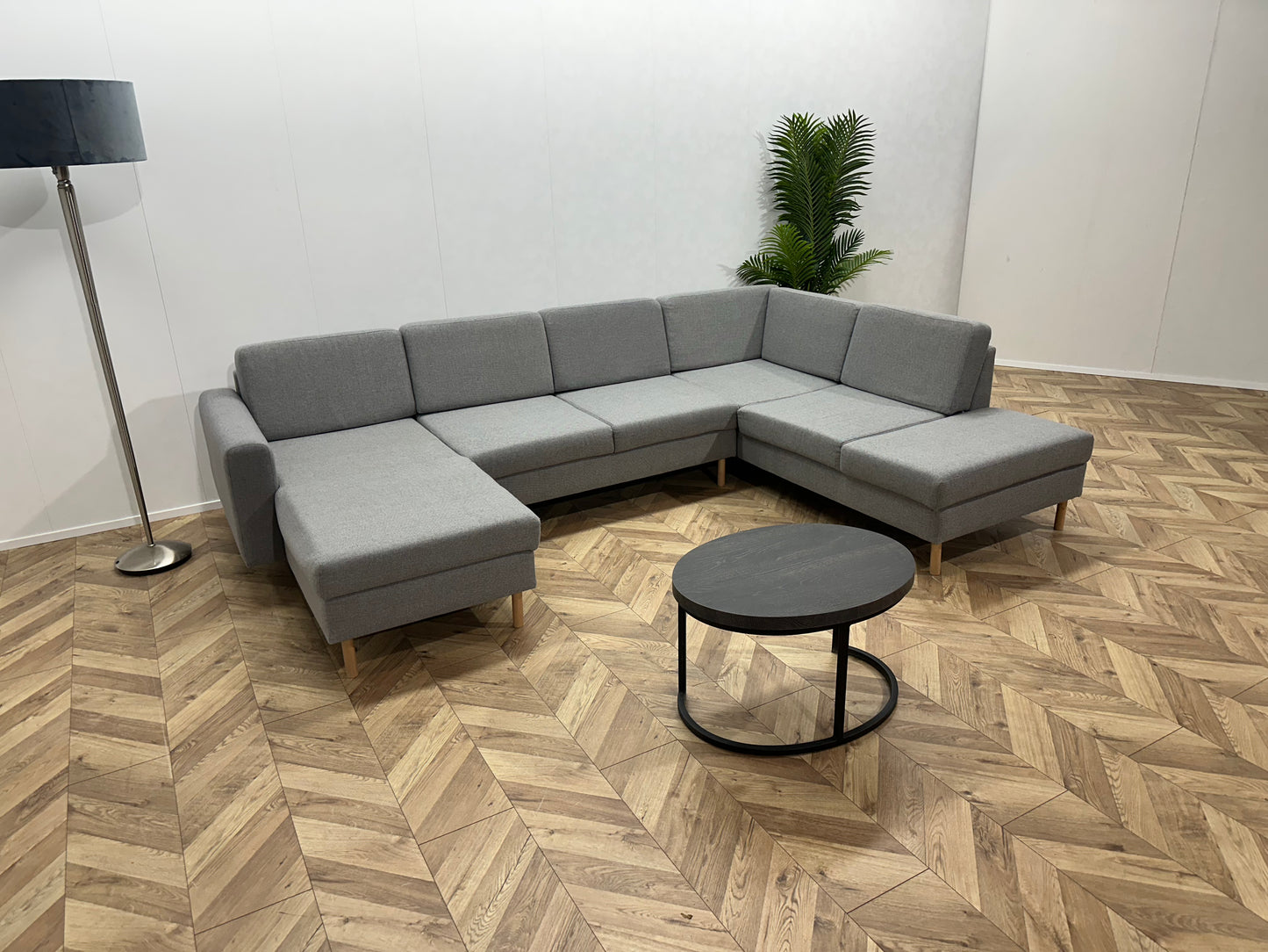Licht Grijze U Bank ~ Losse Rugkussens Met Afneembare Hoezen