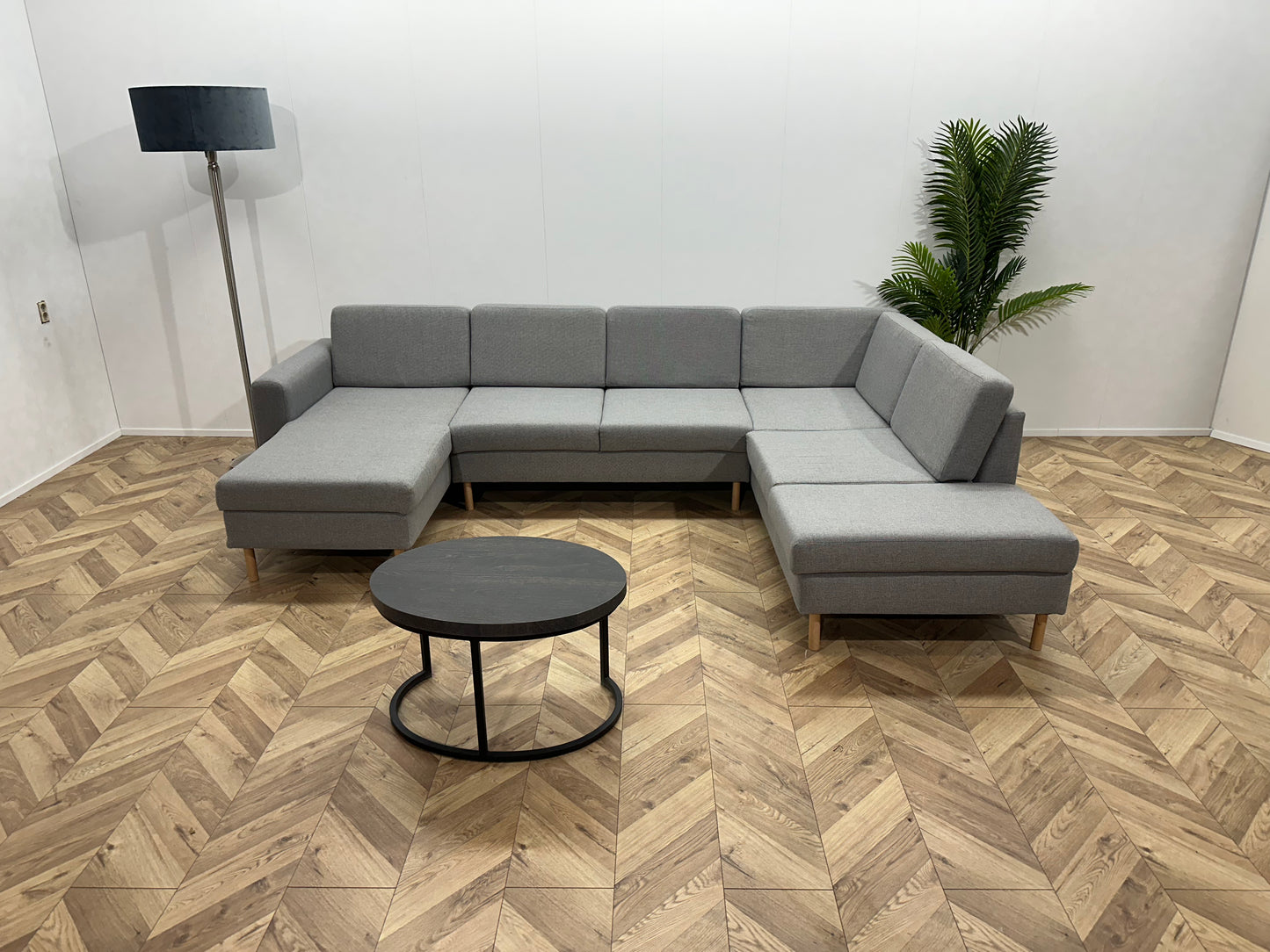 Licht Grijze U Bank ~ Losse Rugkussens Met Afneembare Hoezen