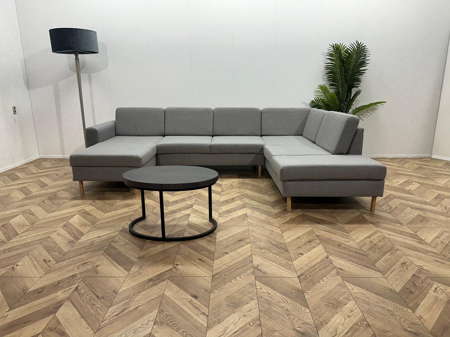 Licht Grijze U Bank ~ Losse Rugkussens Met Afneembare Hoezen