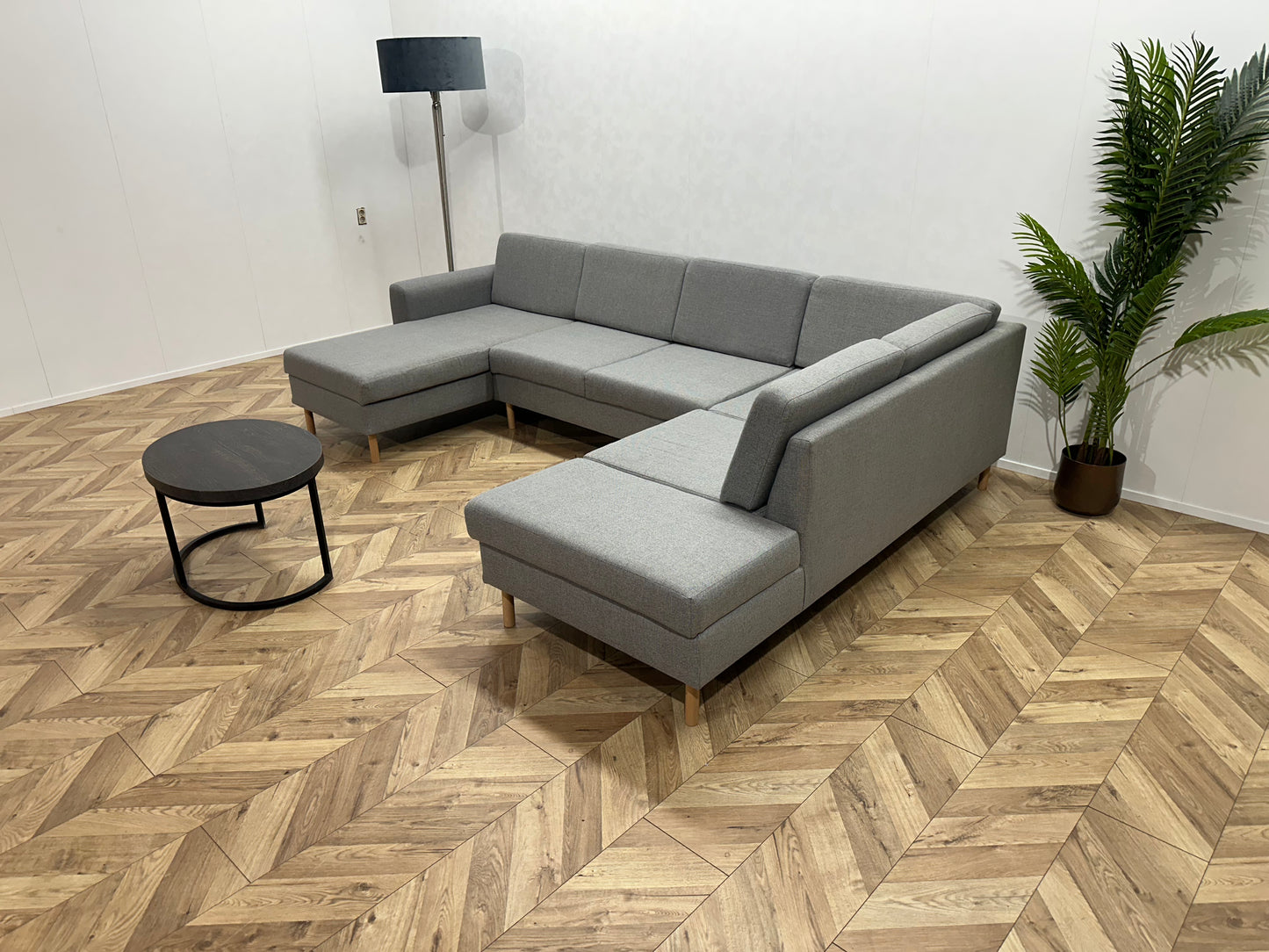 Licht Grijze U Bank ~ Losse Rugkussens Met Afneembare Hoezen