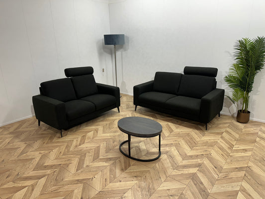 Zwarte Banken Set ~ Losse Rugkussens Met Afneembare Hoezen