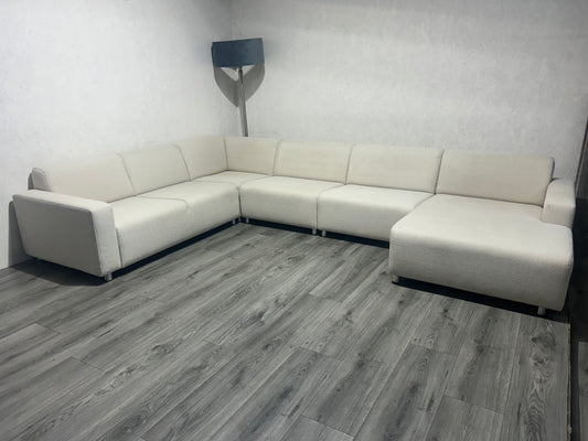 Licht Beige/Creme U Bank ~ Vaste Kussens