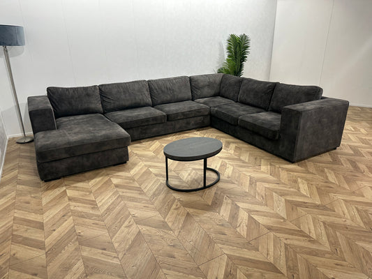 !Showroom Model! Ruime Antraciet U Bank ~ Losse Kussens Met Afneembare Hoezen