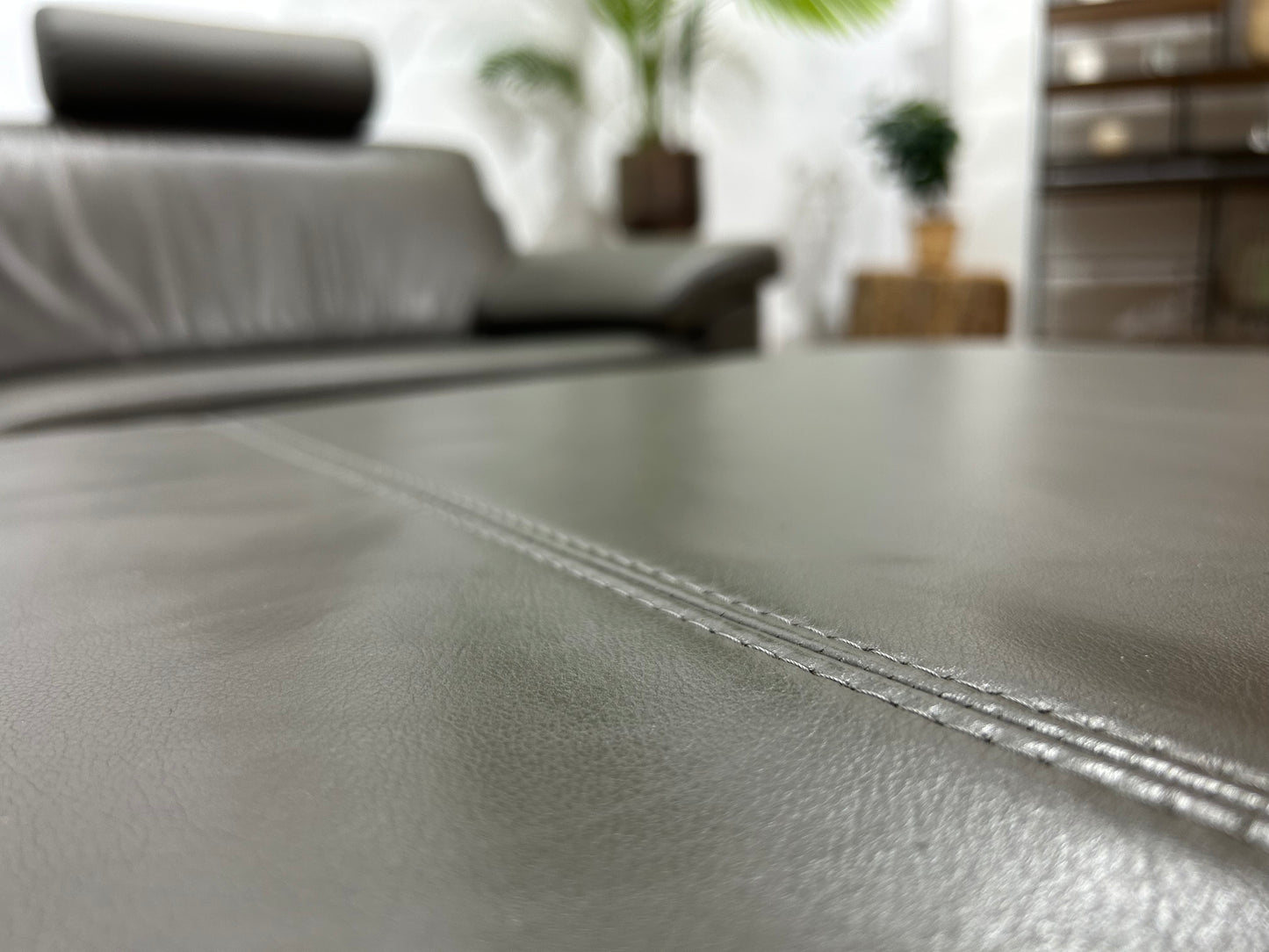 Montèl Grijze Echt Lederen 2,5 Zits Bank Inc Hocker