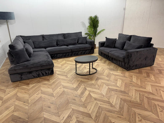 Antraciet Velvet Banken Set ~ Nieuwstaat
