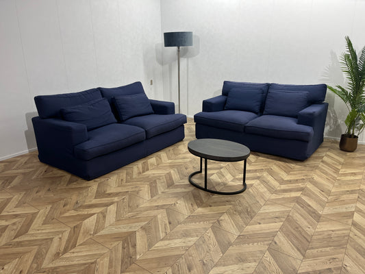 Blauwe Banken Set ~ Losse Kussens Met Afneembare Hoezen