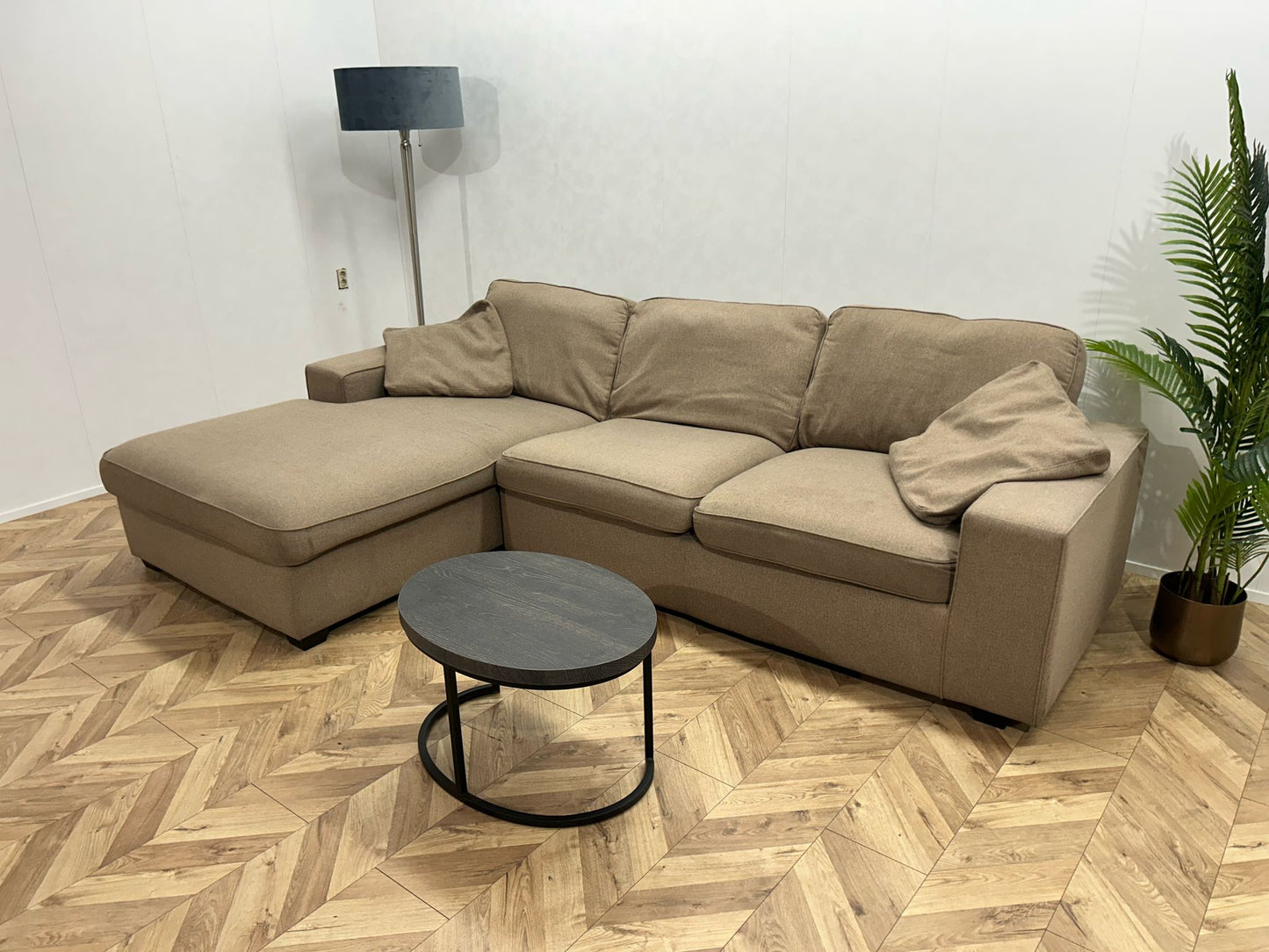 Beige Hoekbank ~ Losse Kussens Met Afneembare Hoezen