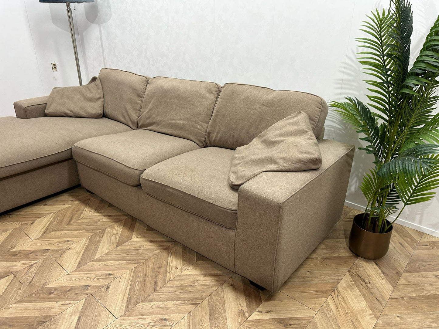 Beige Hoekbank ~ Losse Kussens Met Afneembare Hoezen